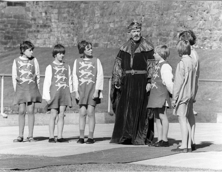 Mr Elliott Hall as Edward I in the Carlisle pageant, 1977