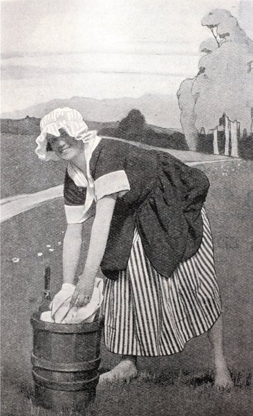 Laundrymaid on Glasgow Green in the The Story of the West: A Pageant of the Britons, the Vikings, the Traders and the Clans (Glasgow 1928).