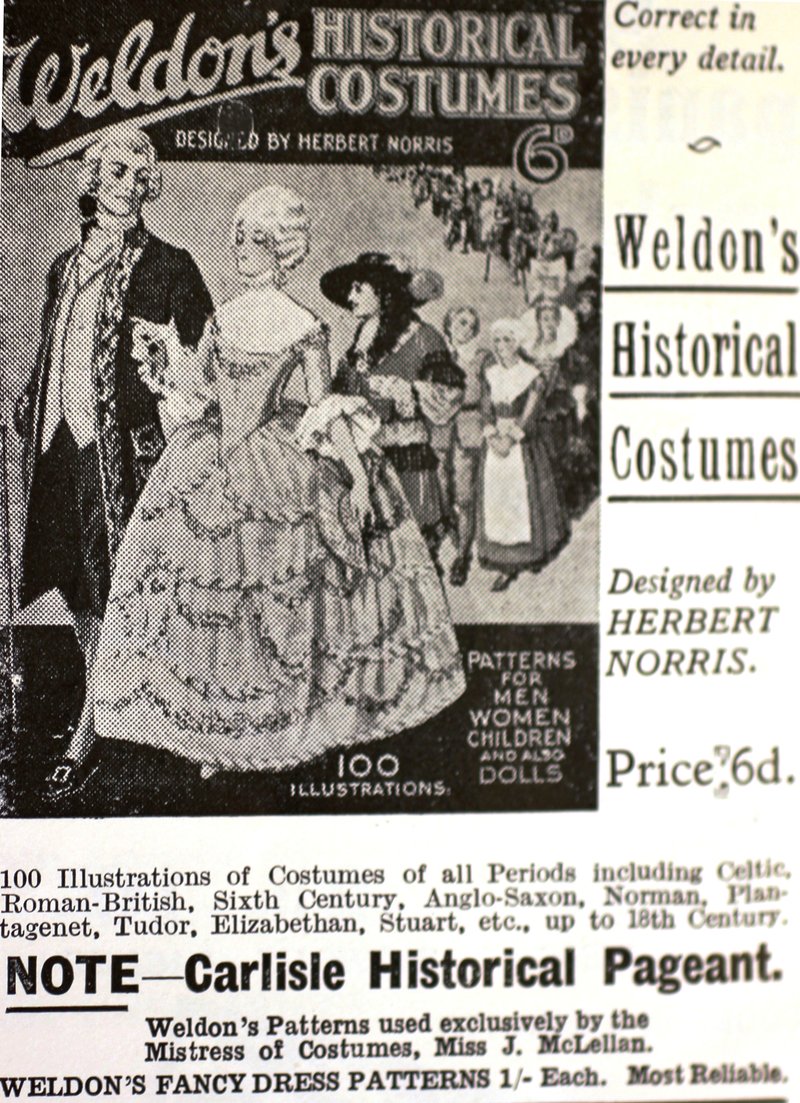 Carlisle 1928 advert for costume hire