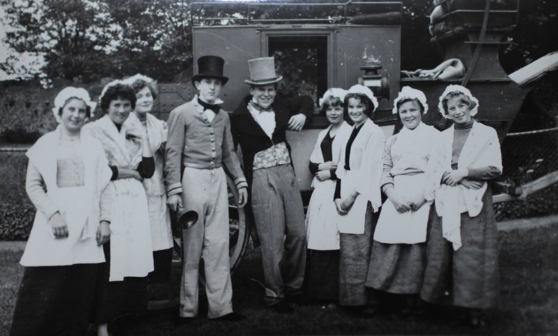 Performers from Pickwick Papers episode in the Bury St Edmunds Pageant 1959