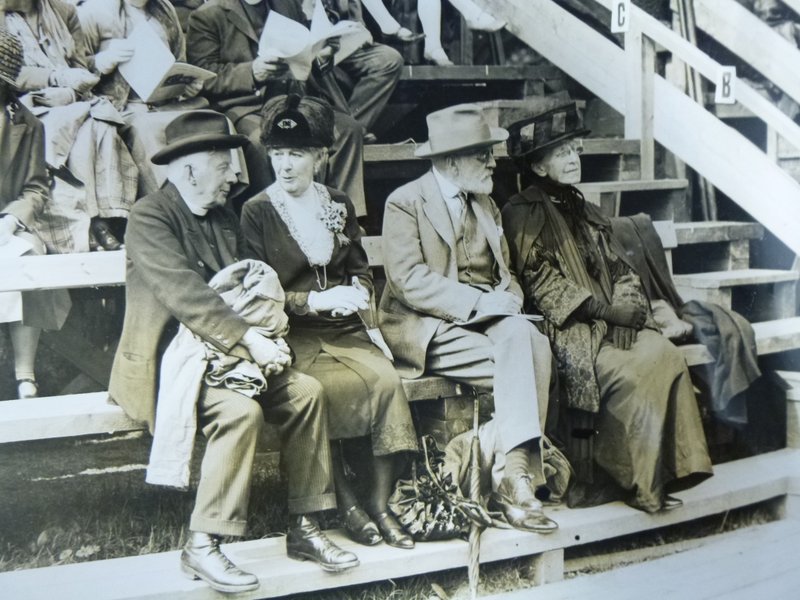 Spectactors at Mount Grace Priory Pageant, including Sir Hugh Bell and Lady Florence Bell right