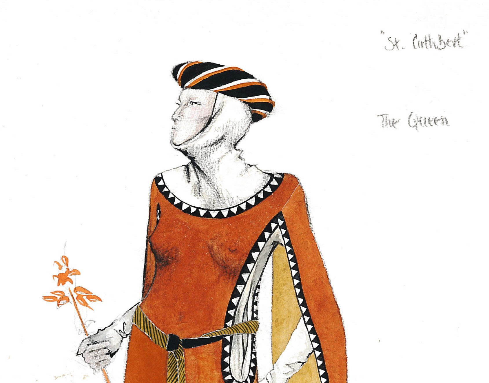 Illustration for a costume for the Queen, episode II, Carlisle 1977