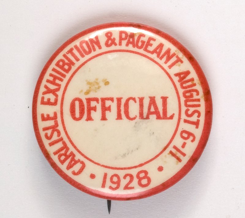 Official's badge at the 1928 Carlisle Pageant