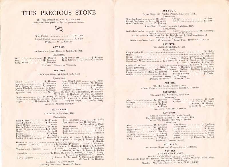 pamphlet of the Precious Stone Pageant 1944