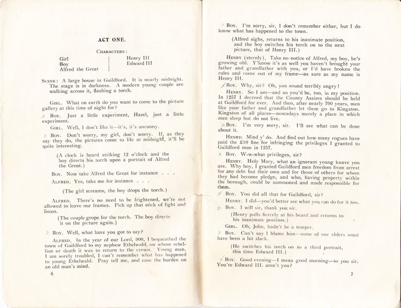 Ken Ruddock script of the Guildford pageant 1944 act 1