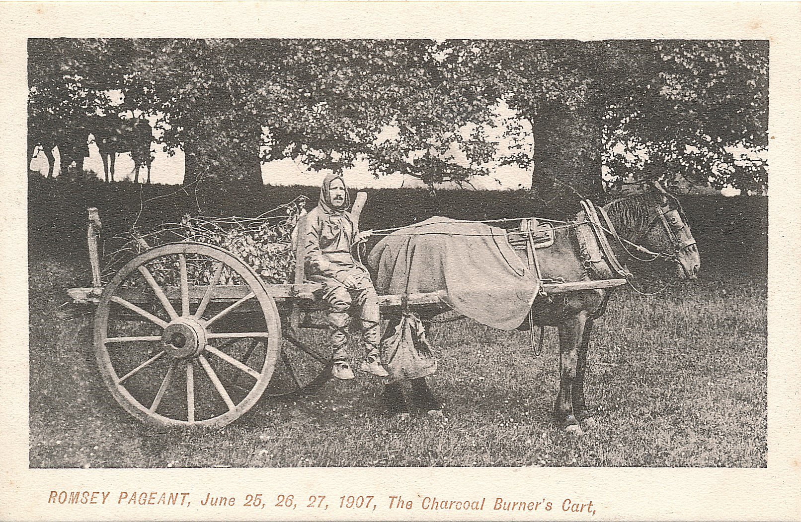 Romsey Pageant: charcoal burner's cart